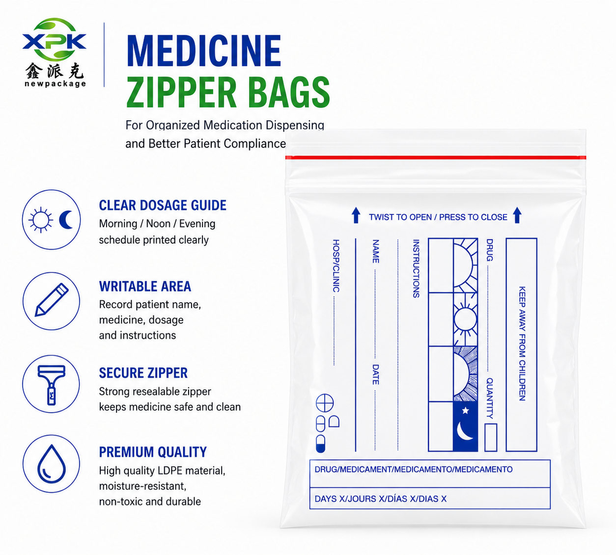 Medicine Zipper bag/Drug Envelope