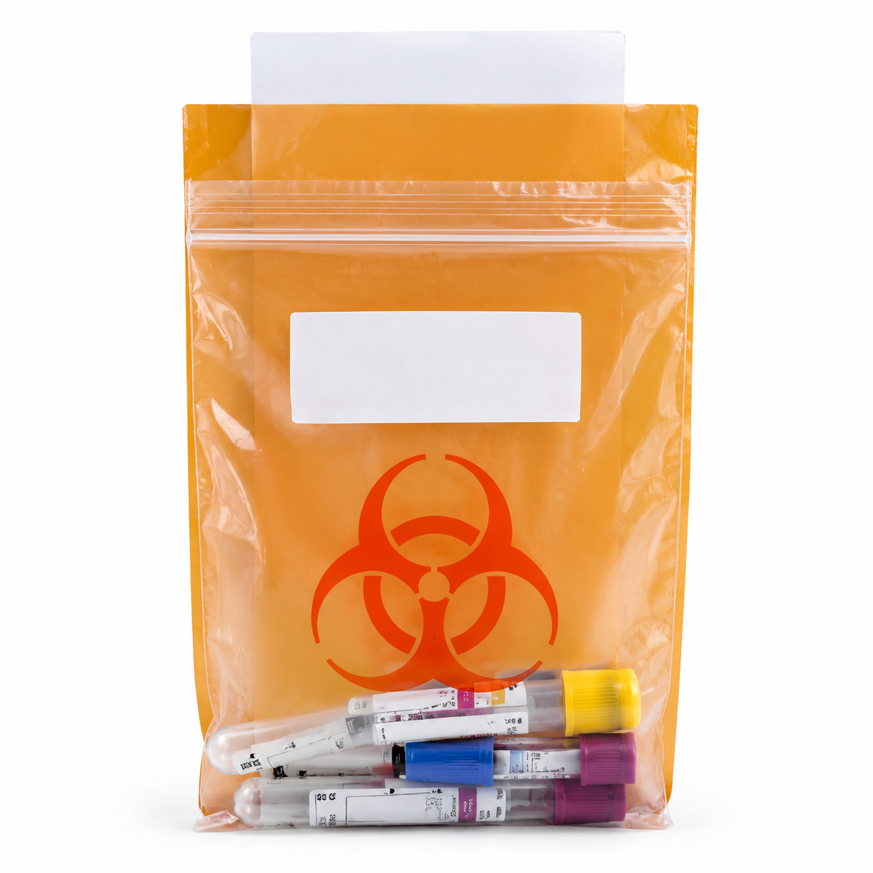 Ziplock Specimen Bag with Flat Document Pocket
